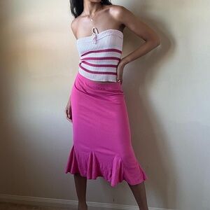 Vintage hot pink midi skirt, Sz. Medium, Currants by Jeri-Jo